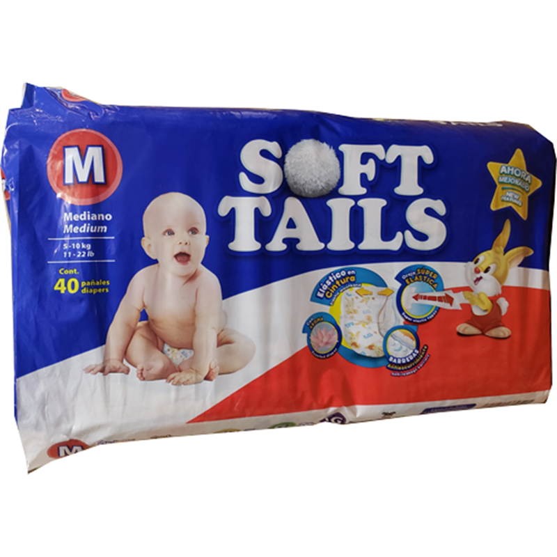 SOFT TAILS MEDIANO C/40 PAÑALES  - Producto de Abarrotes Varios en Super La Bodeguita